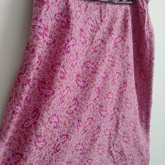 J. Crew 100% silk skirt size 8 pink paisley print - Picture 6 of 13